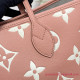 M46329 Neverfull MM Bicolor Monogram Empreinte Leather (Rose Trianon / Creme)