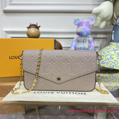 M68697 Félicie Pochette Monogram Empreinte Leather (Turtledove)