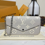M14227 Pochette Félicie Brume Gray / White Quartz (Authentic Quality)