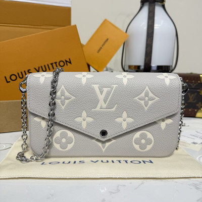 M14227 Pochette Félicie Brume Gray / White Quartz (Authentic Quality)