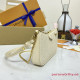 M81066 Easy Pouch On Strap Crème White (Authentic Quality)