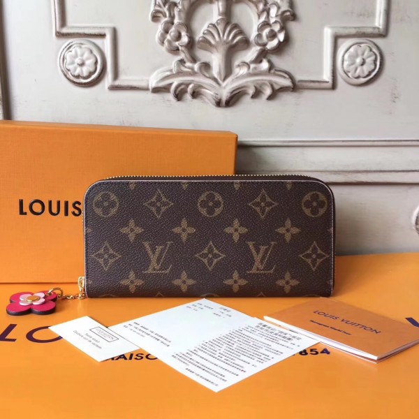 Louis Vuitton M64201 Clémence Wallet Monogram Canvas Hot Pink