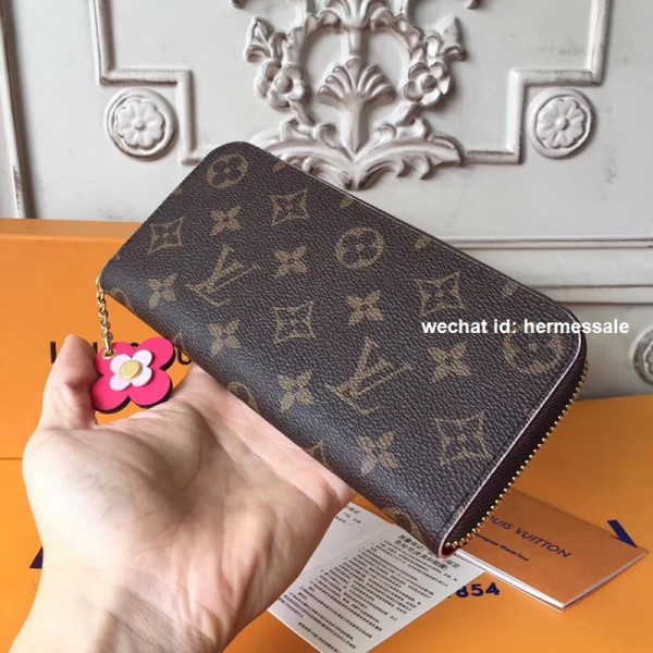 Louis Vuitton M64201 Clémence Wallet Monogram Canvas Hot Pink