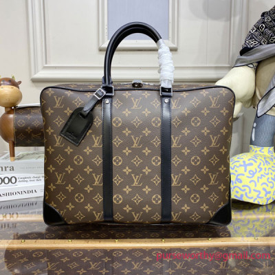 Louis Vuitton M40225 Porte-Documents Voyage Monogram Macassar Canvas